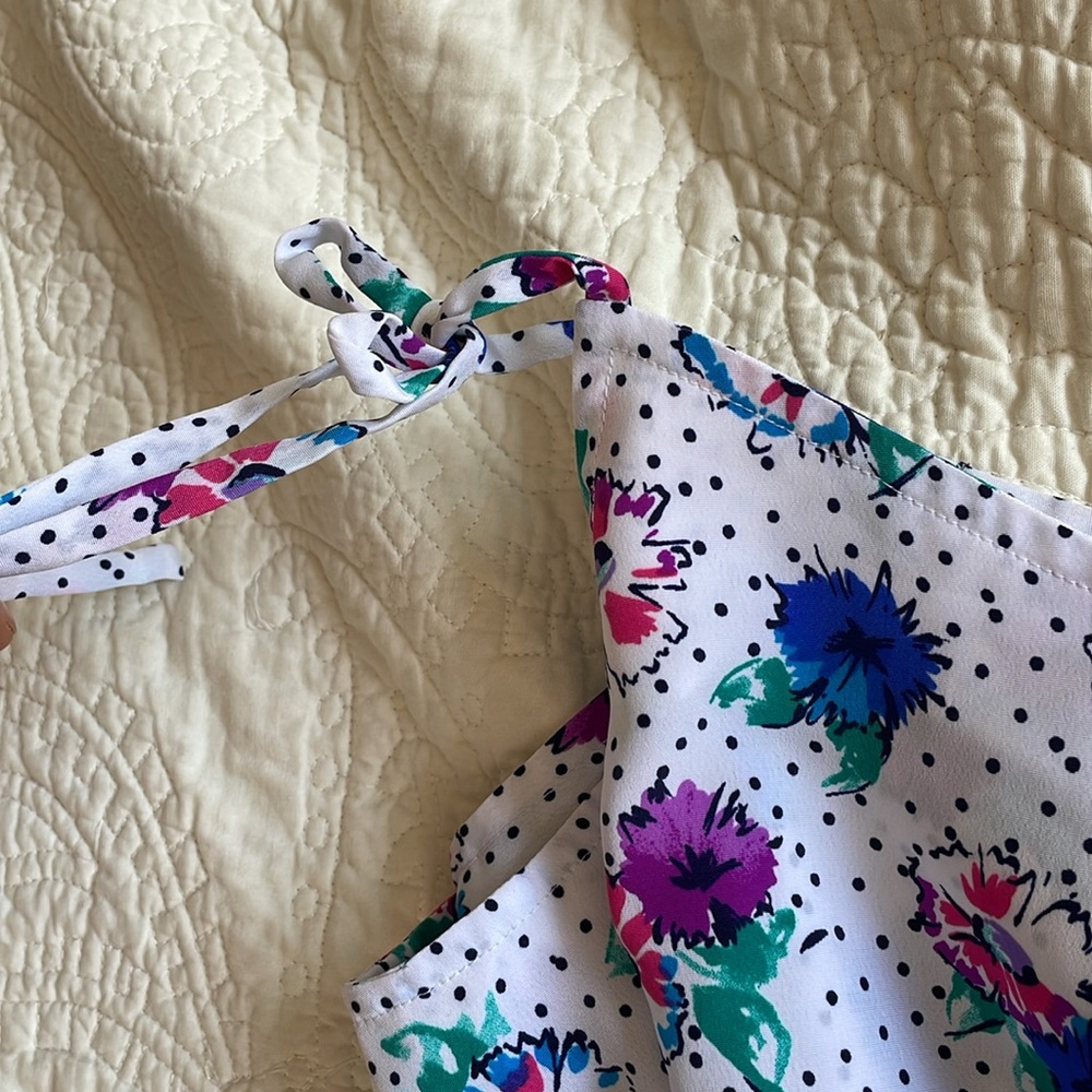 Floral polka dot silky romper medium - Picture 3 of 6